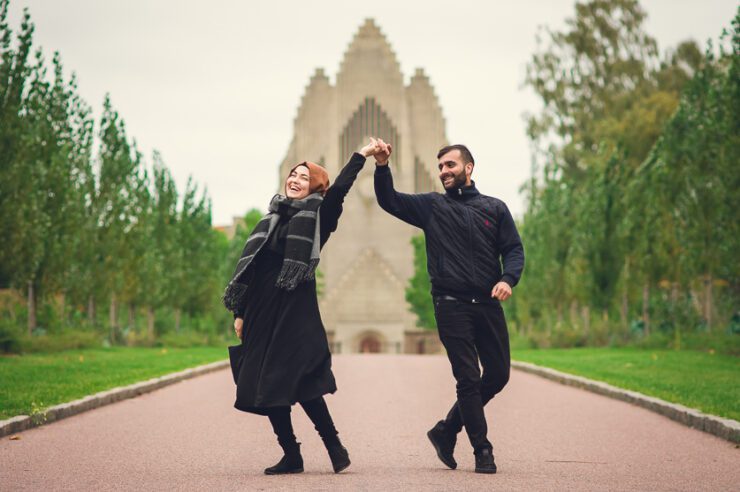 Par fotograferet under prøvefotografering i København NV